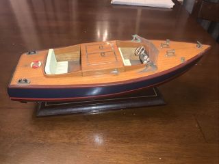 Vintage Model Chris Craft Wooden Speed Boat 14  Long