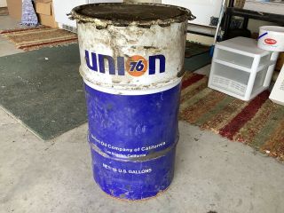 Vintage Valvoline 15 Gallon Oil Drum Barrel Trash Can With Cover