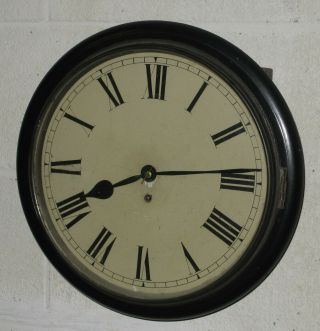 Antique English Single Fusee Wall Pub R/r Clock Complete W/ Pendulum & Key As - Is