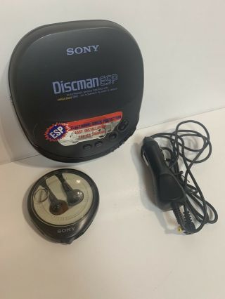 Vintage Sony Discman Esp With Mega Bass Cd Compact Disc Player Portable D - 242ck