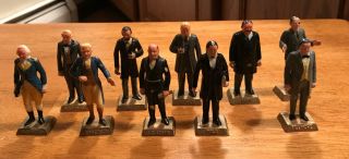 Vintage Marx Toys Presidents Set Of 10 Truman,  Washington,  Lincoln,  Etc.