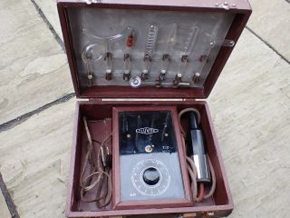 Violet Wand Ray High Frequency Machine Antique Retro Boxed 8 Electrodes Fluvita