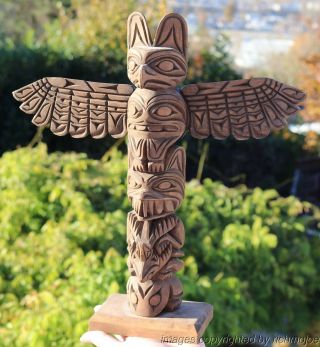 Fine Old Northwest Coast Nuu - Chah - Nulth Nootka Indian Totem Pole Ray Williams