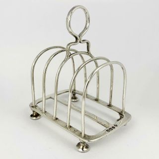 Victorian Sterling Silver 5 - Bar Toast Rack Sheffield 1897 Martin Hall & Co