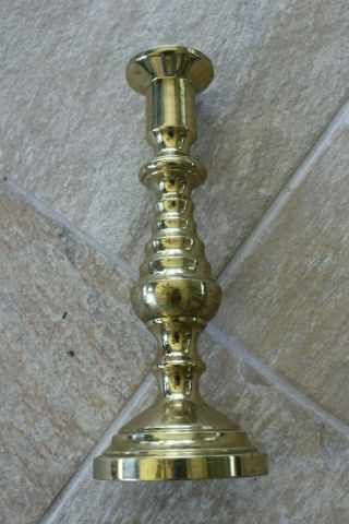 Virginia Metalcrafters Vintage Brass Candle Holder 12 " Beehive Style Guc