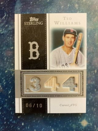 2008 Topps Sterling Ted Williams Game Jersey Bat Relic 6/10