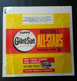 1964 Topps Giants Baseball All - Star Wax Pack Wrapper (yellow Border)