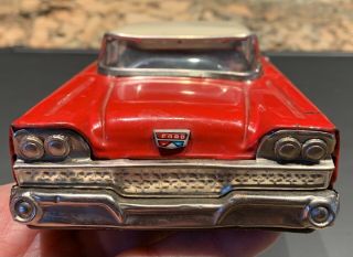 Vintage 1950 ' s Ford Fairlane tin friction toy car - Japan - 2