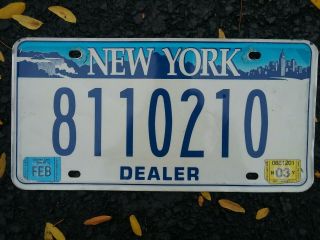 York Dealer License Plate Tag Quality 2003 Empire Blue Niagara Falls Ny