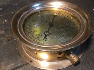 Antique Brass Pressure Gauge,  Fire System Water Pressure Gauge