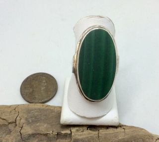 Vintage Sterling Silver And Malachite Ring - Size 6.  25