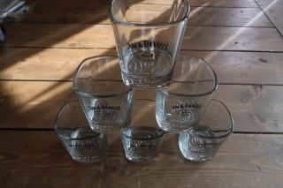 Vintage Jack Daniels No.  7 Whiskey Glasses Set Of 6