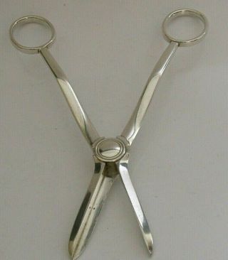 Heavy English Solid Sterling Silver Grape Shears Scissors 1936 Antique 82g