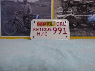 California Antique Motorcycle License Plate Nos Paint Harley Indian