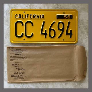 Nos 1956 California Trailer License Plate Dmv Clear Yom