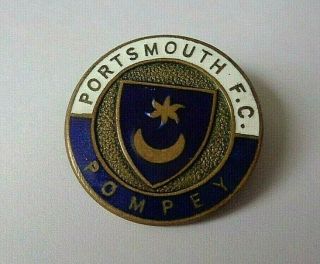 Vintage Portsmouth Football Club Enamel Lapel Badge