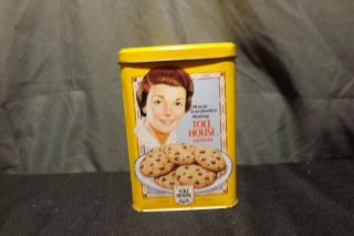 Vintage Nestle Toll House Collector Cookie Yellow Tin Can Circa 1939