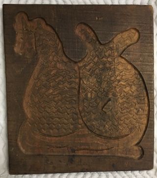 Antique 19th Century Hand Carved Chicken Hen Wood Springerle Cookie Mold Board
