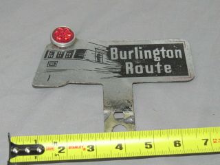Vintage BURLINGTON ROUTE Train License Plate Attachment Reflector Topper Zephyr 2