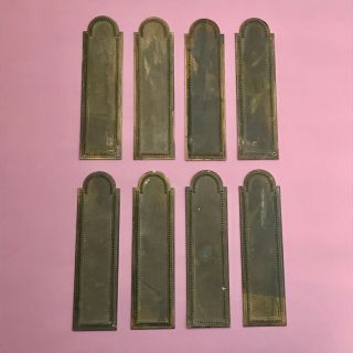 Set 8 Antique Brass Finger Plates Reclaimed Door Push Fingerplate Handles Knobs