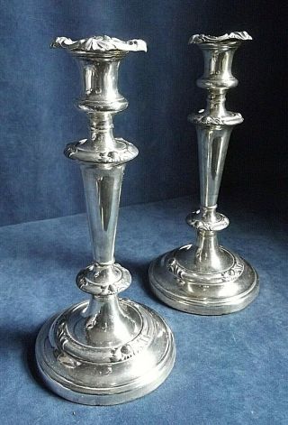 Large 12 " Silver Plated Ornate Candlesticks C1850