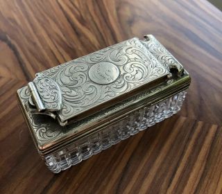 Antique Solid Silver Travelling Inkwell Francis Douglas 1840