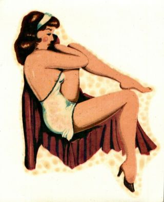 Authentic Vintage Pin - Up Decal Sticker 60 