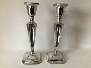 Antique Solid Silver Candlesticks by Clarke & Sewell,  Birmingham 1909 2