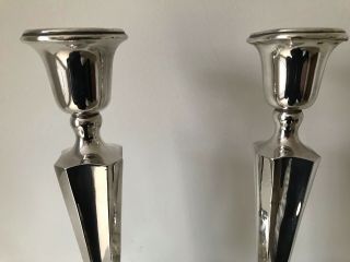 Antique Solid Silver Candlesticks by Clarke & Sewell,  Birmingham 1909 3