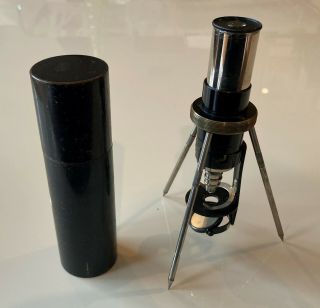 Antique Pocket Travel Microscope " Junior " By Spindler & Hoyer 1920s W/11 Slides