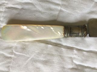 Vintage Marshal Fields & Co Stainless Steel Knife With Silver & Mother Of Pearl