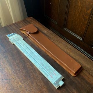 Vintage Lafayette 99 - 70552 Slide Ruler With Hard Brown Leather Case