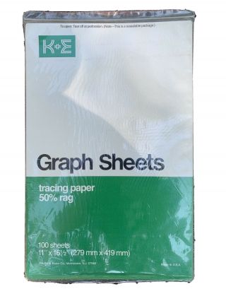 Vintage K&e Graph Sheets Drawing Paper 46 - 1470 Not Full Box - 65 Sheets