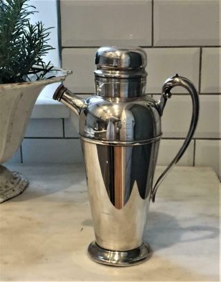 Large Art Deco Silver Plated Oneida Cocktail Shaker C 1920,  2.  5 Pint 3