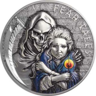 Little Match Girl Fear Tales 2 Oz Antique Finish Silver Coin 10$ Palau 2020