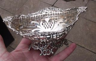 Antique Sterling Silver 1889 William Comyns Bon Bon Sweet Dish,  Bowl,  142 Grams.
