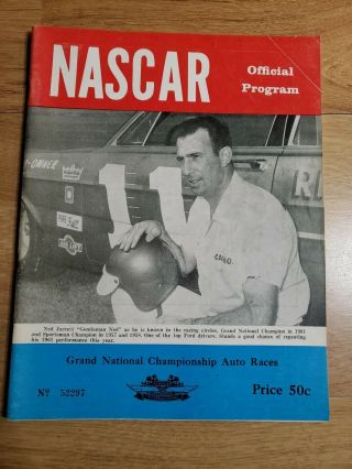 Vintage Nascar Official Souvenir Program 1965 Season Ned Jarrett Race Racing