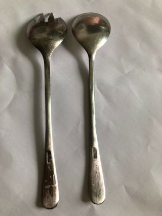 Vintage Zinc Silver Plated Fork and Spoon Serving Set Italy 9 