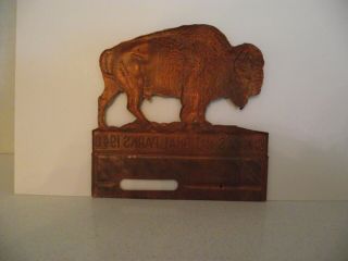 Canada ' s National Parks Buffalo license plate topper 1940 copper color 2