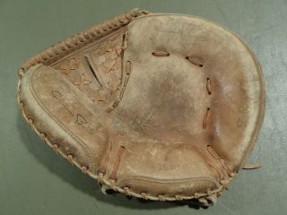 Vintage Sears Roebuck Baseball Glove 1686 Pro Pocket Catchers Mitt Top Cowhide