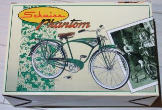 Nib Xonex Schwinn Green Phantom 1:6 Scale Die Cast Balloon Tire Bicycle W/ca