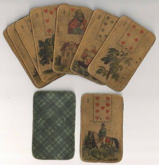 C.  1900 Antique German Fortune Telling Cards Old Lenormand 36 Playing Card Inset