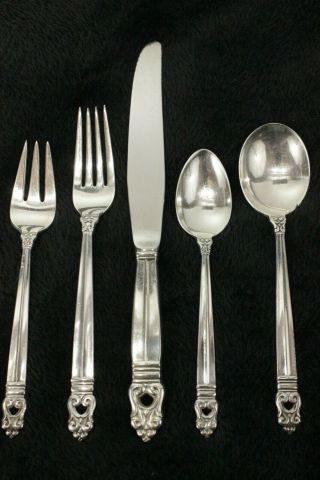 International Silver Royal Danish 5 Piece Sterling Silver Place Setting 8.  16 Ozt