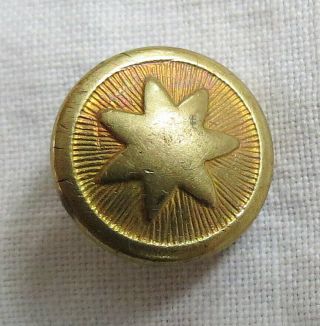 Pre - Civil War Uniform Button Brass Rich Color 1 - Piece Cherokee Rose Old Antique