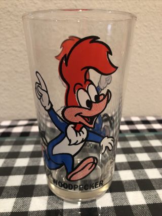 Vintage 70’s Pepsi Collector Series Woody Woodpecker 5” H Drinking Glass