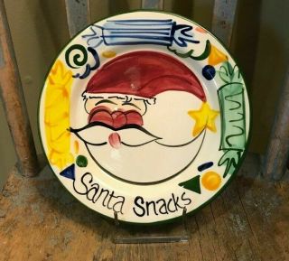 Vicki Carroll Tis The Season Christmas Eve Santa Snack Plate Vtg 1997