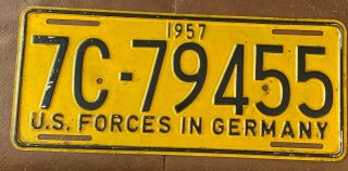 Us Forces In Germany 1957 License Plate 7c - 79455