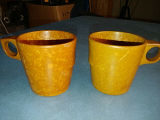 2 Vintage Us Military Cafeteria Mess Cups Mugs Republic Mold Corp 1952 & 1954