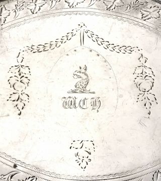 Elegant Georgian Solid Silver Teapot Stand Tray London 1783 2