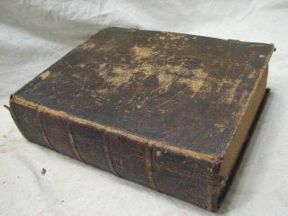 Antique German Family Bible 1828 Imprint Leather Bound Book Phila Pa